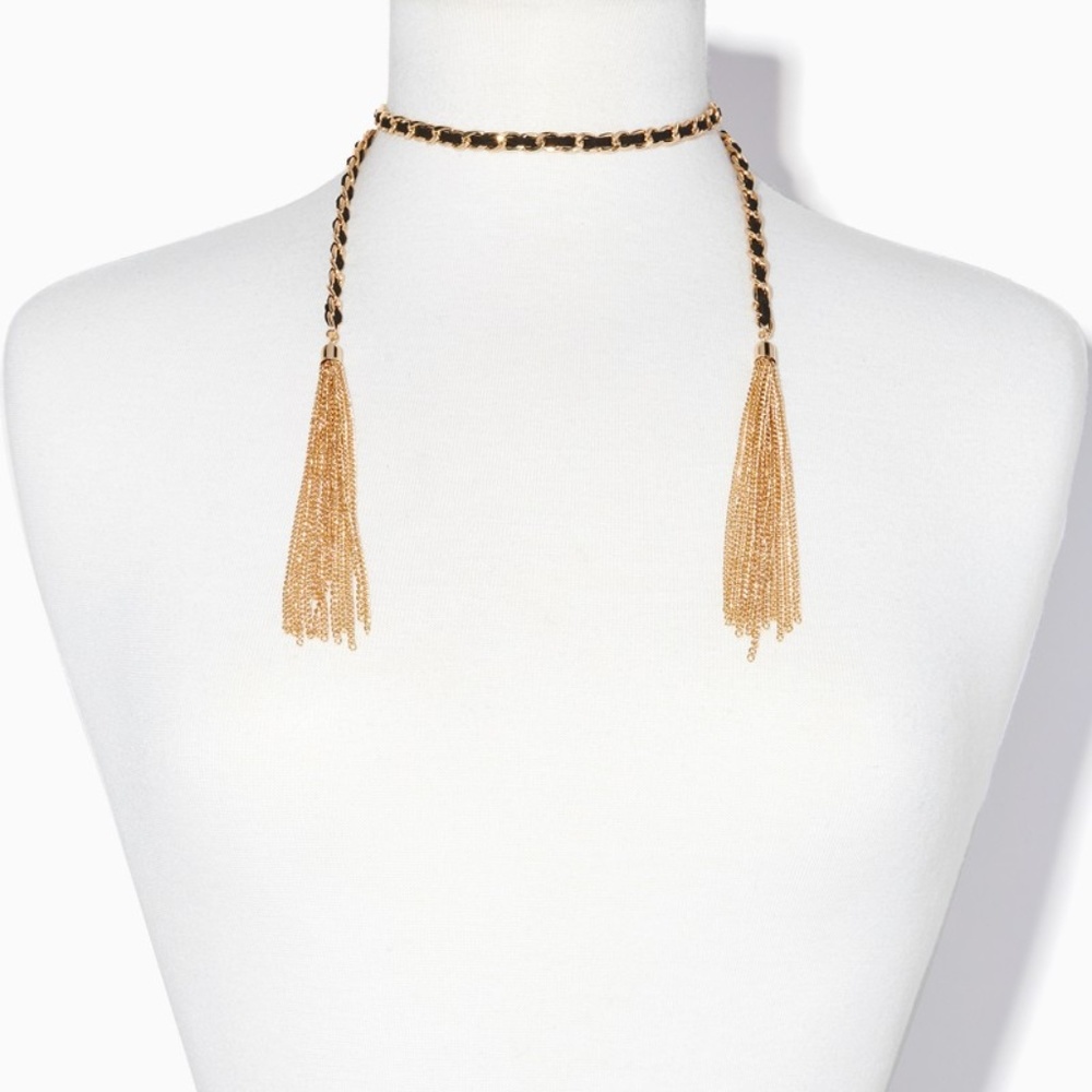 Shimmering Tassels Wraparound Choker